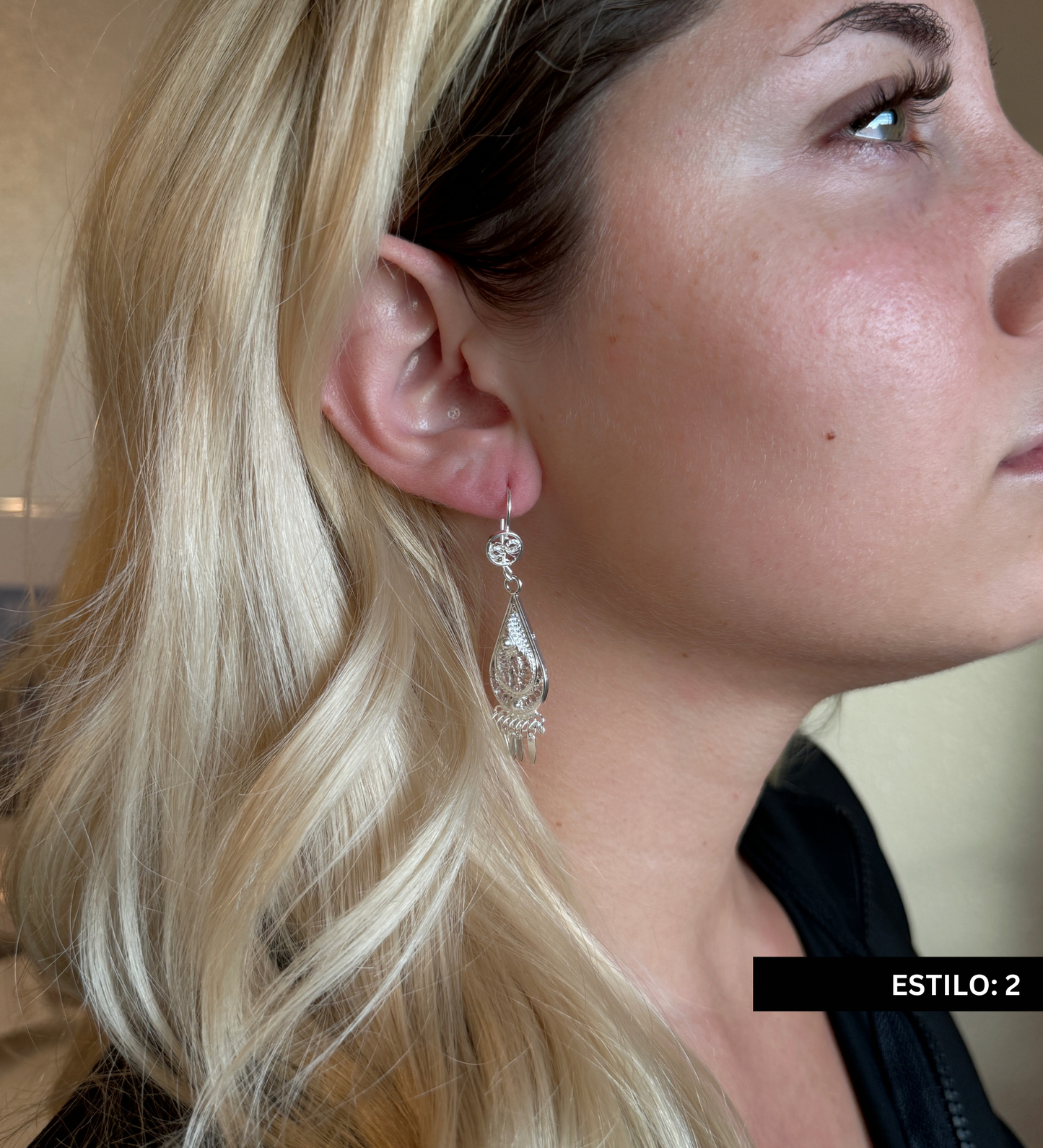 Aretes Lagrima de filigrana