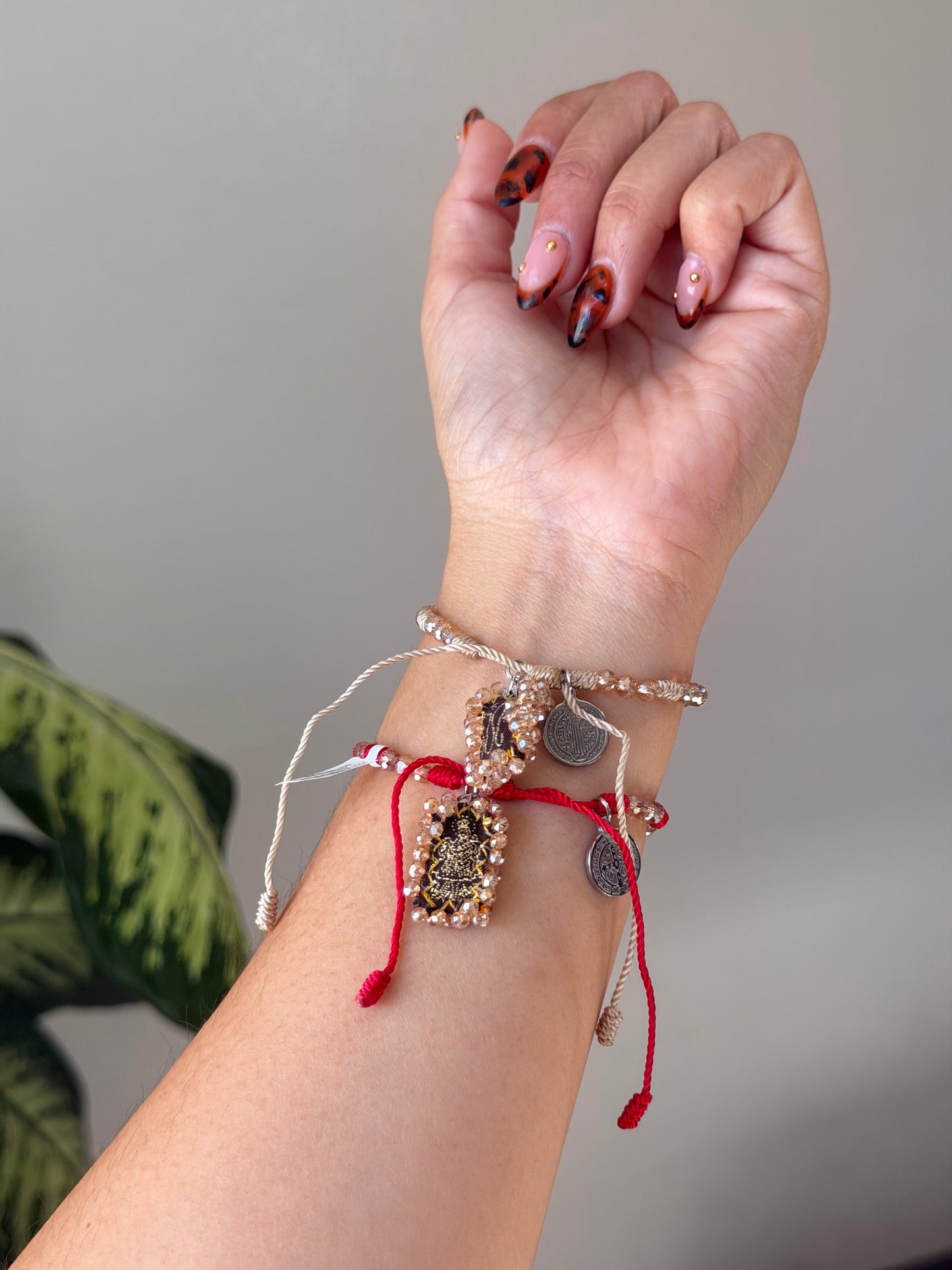 San Benito escapulario pulsera - Stainless silver