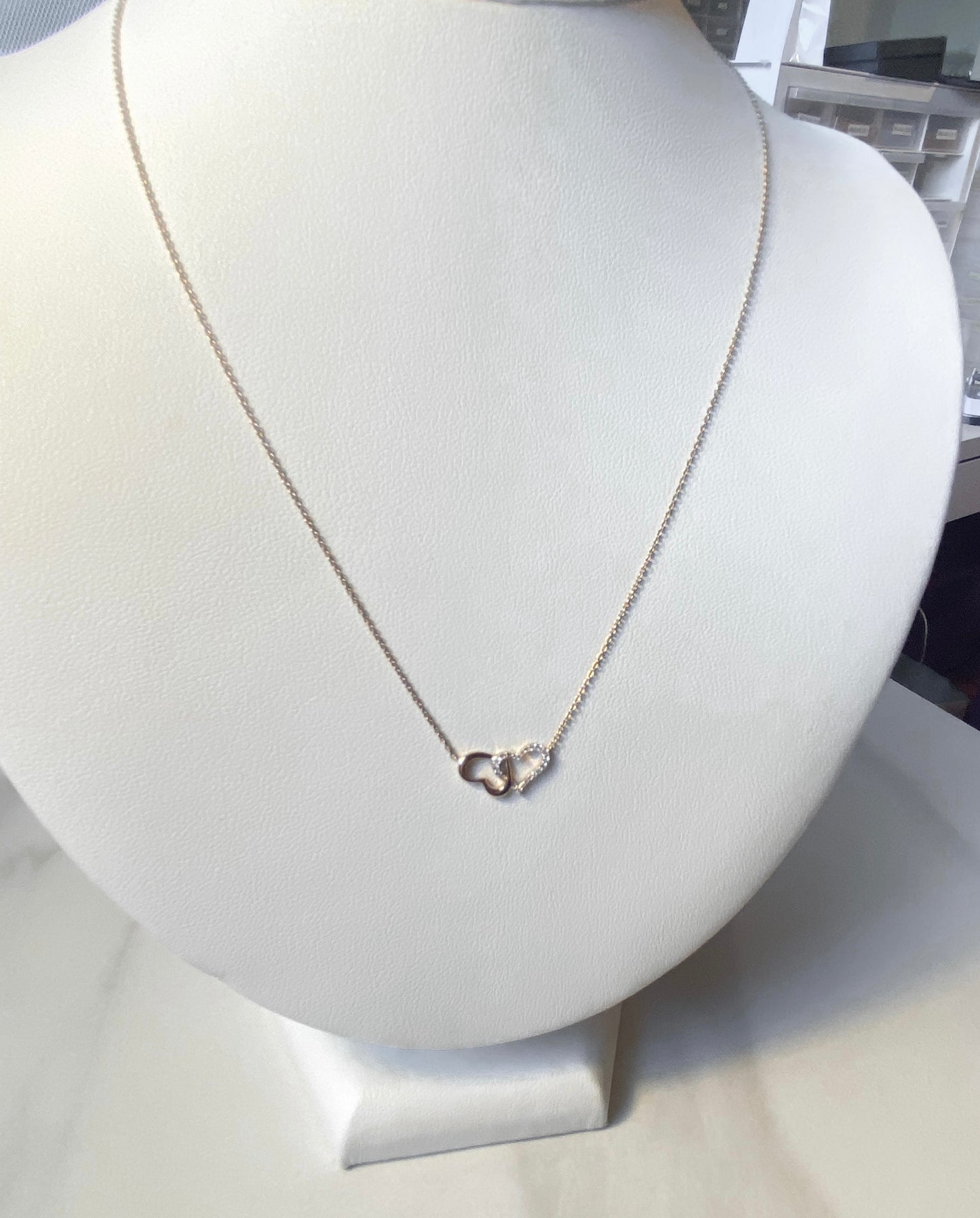 Diamond 2 heart necklace