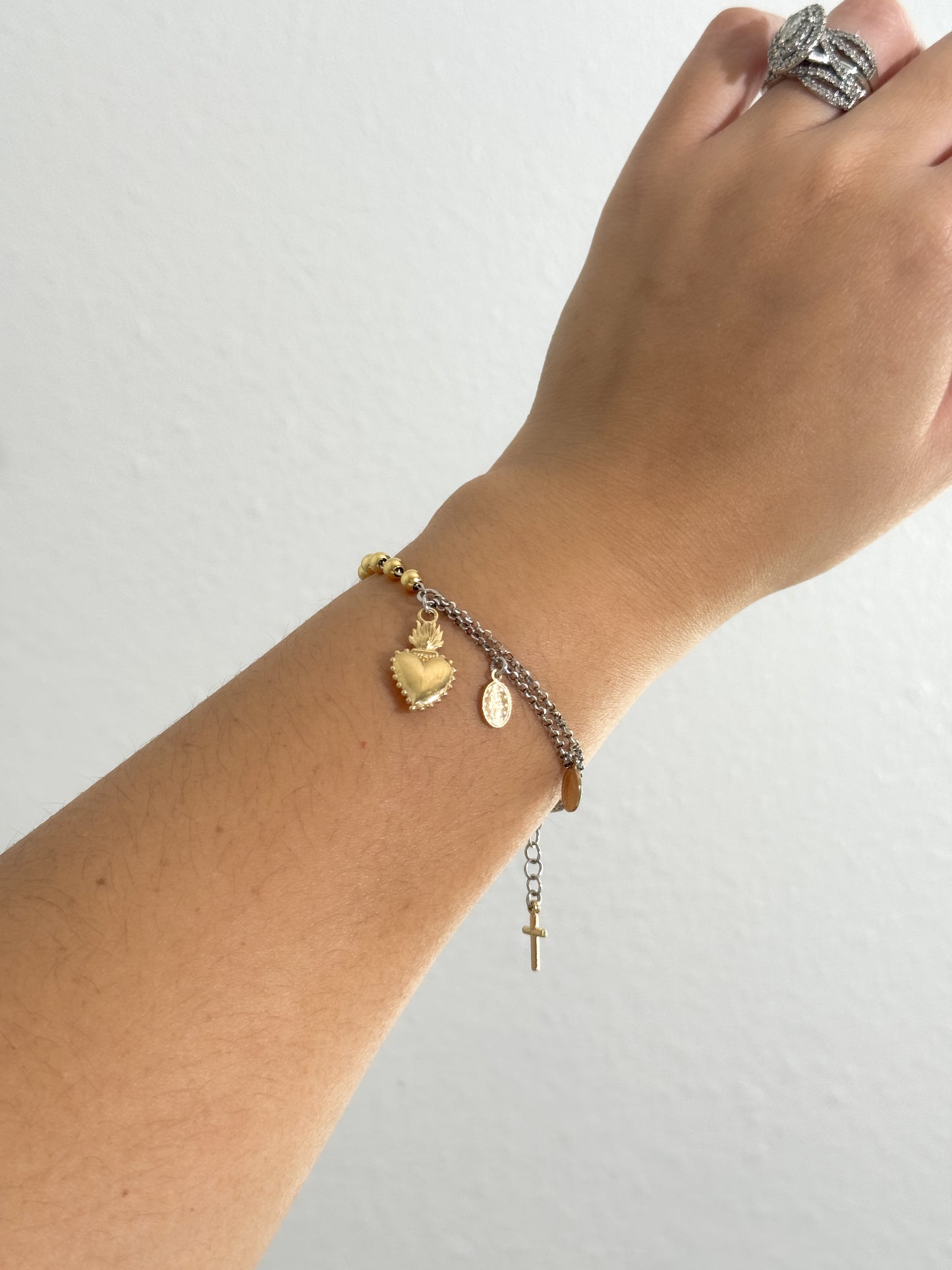Milagrosa y Corazon charm bracelet