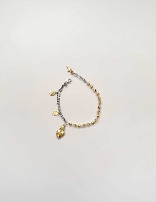 Milagrosa y Corazon charm bracelet