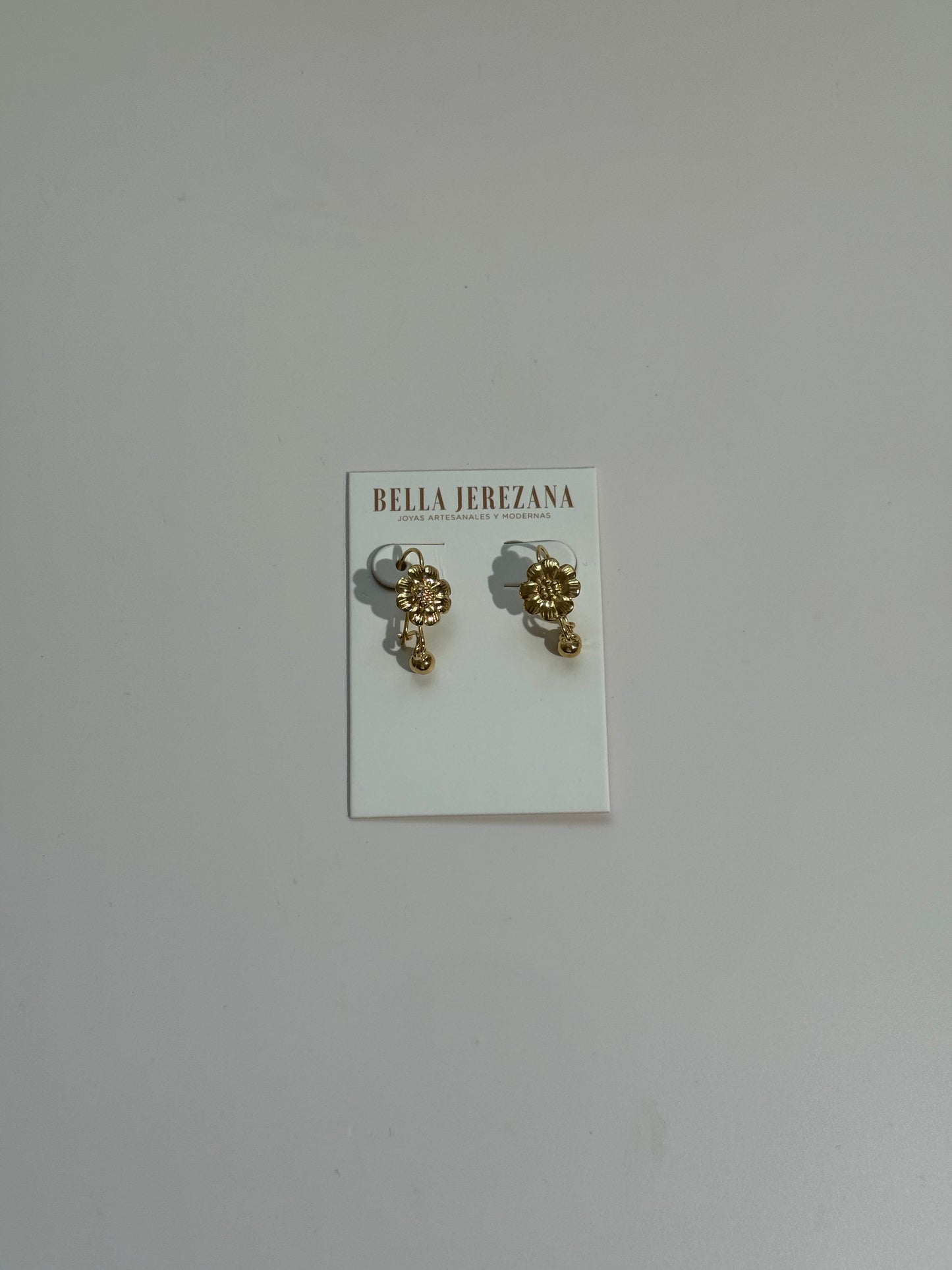Gold plated aretes de Flor