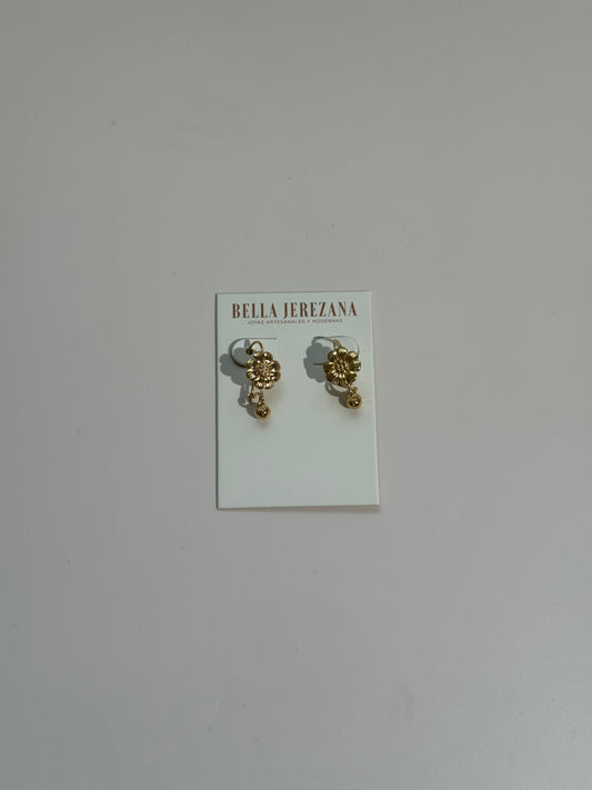 Gold plated aretes de Flor