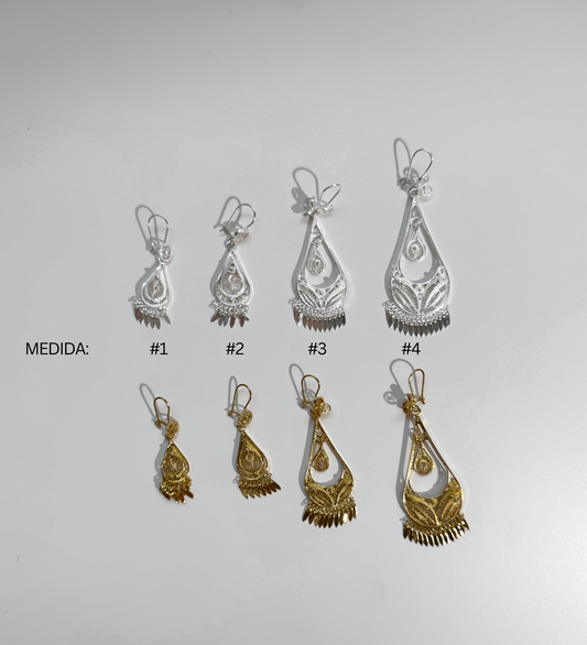 Aretes Lagrima de filigrana