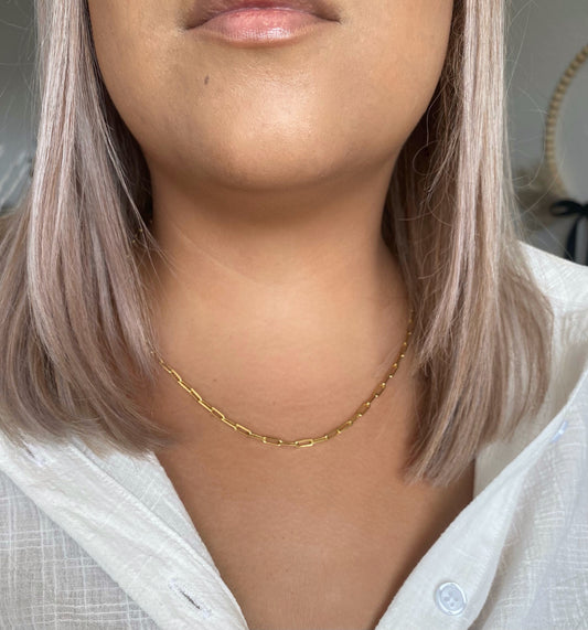 Gold Paperclip necklace