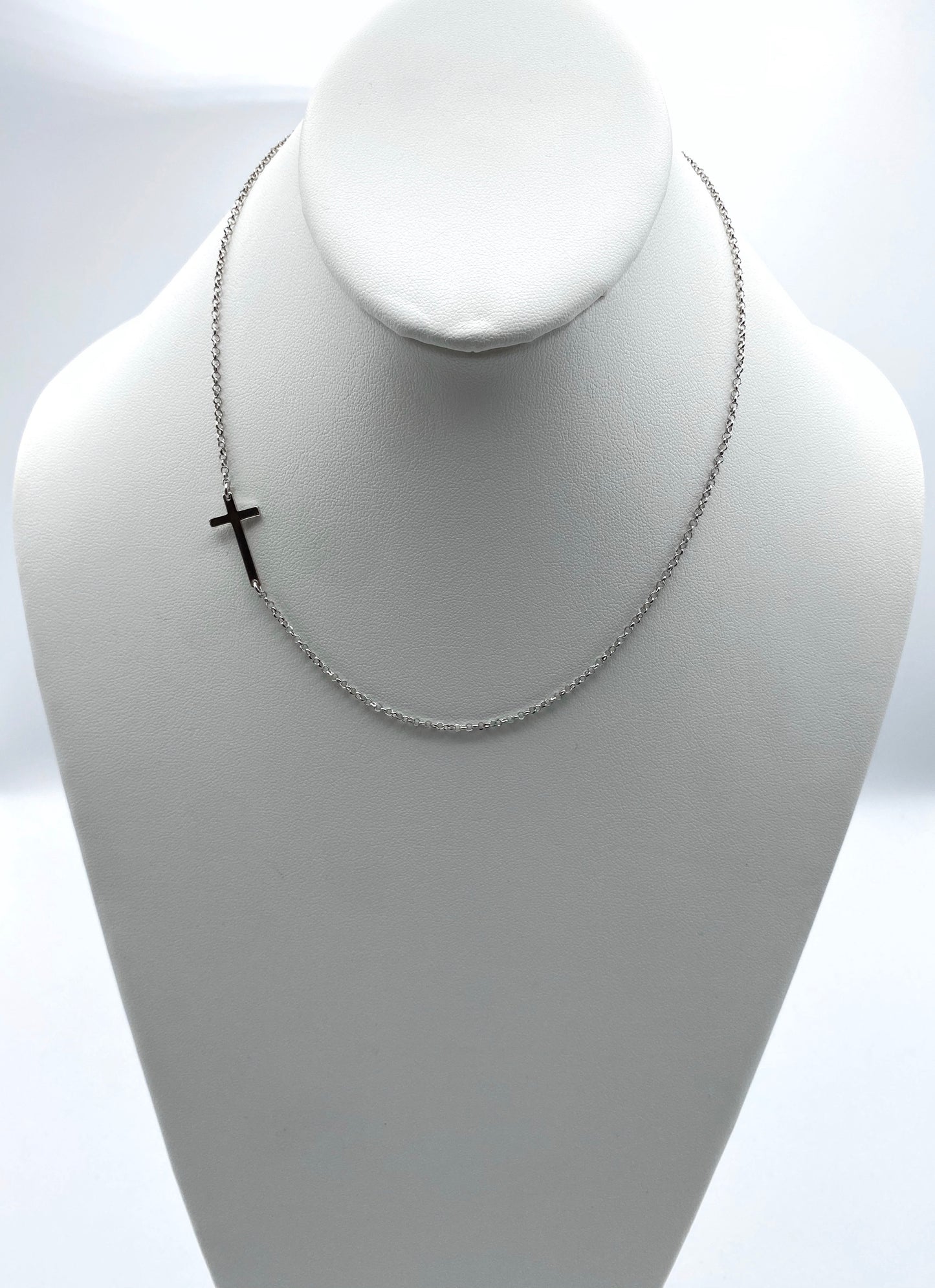 Side cross Necklace