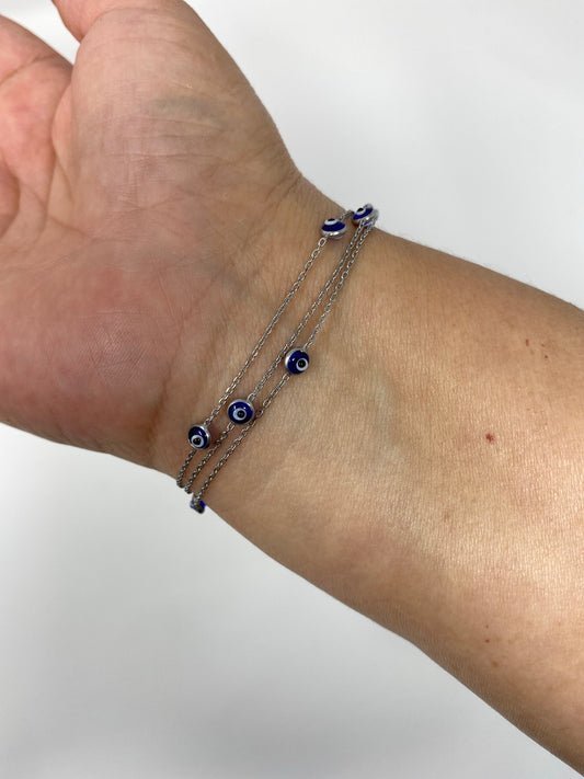 3 layer evil eye bracelet