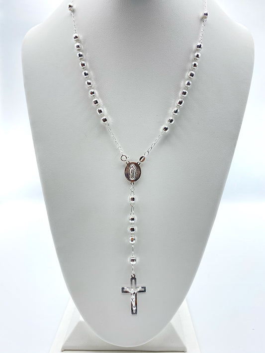 Diamond cut Virgin Mary rosary
