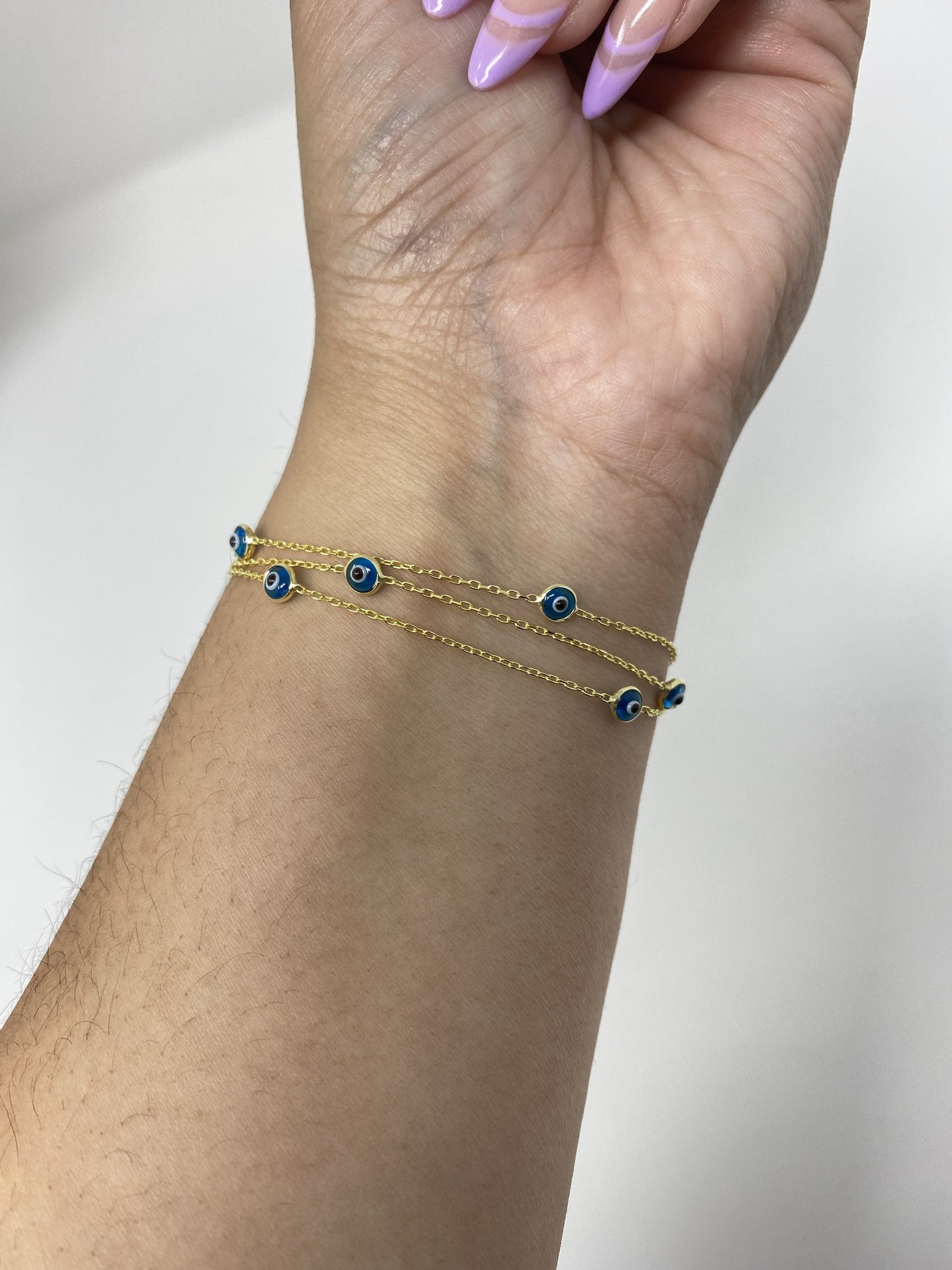 3 layer evil eye bracelet