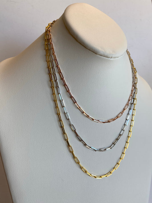 Rose gold Paperclip chain